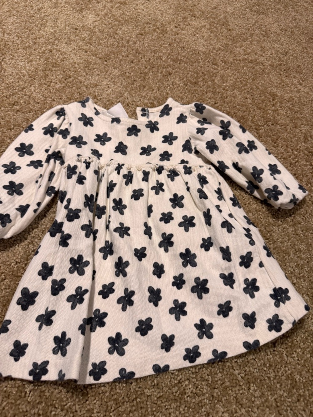 Zara Cream Dress with Black Floral